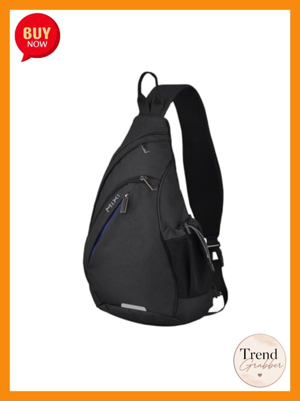 Unisex Sling Bag Backpack with USB Port Anti-Theft Crossbody Shoulder Bag